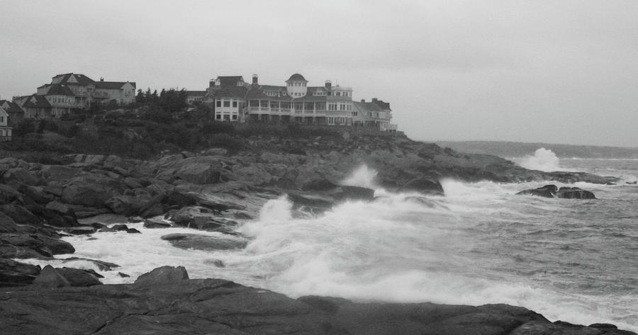 Rough water at Nubble York ME Painting by Imagery-at- Work