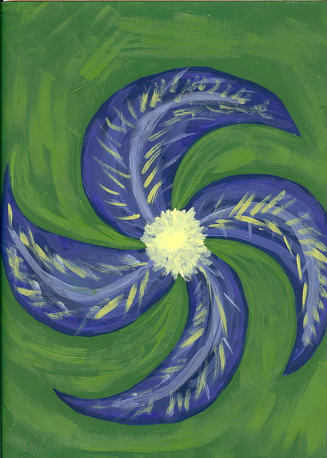 Flower Painting - Round And Round by Laura Lillo Flower Painting - Round And Round by Laura Lillo