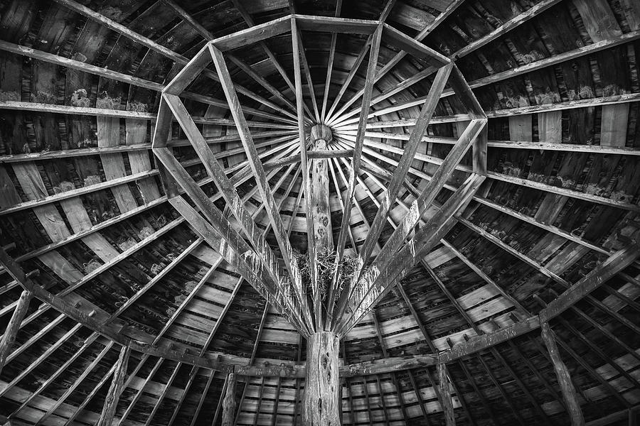 Round Barn BW Photograph by Steven Clark