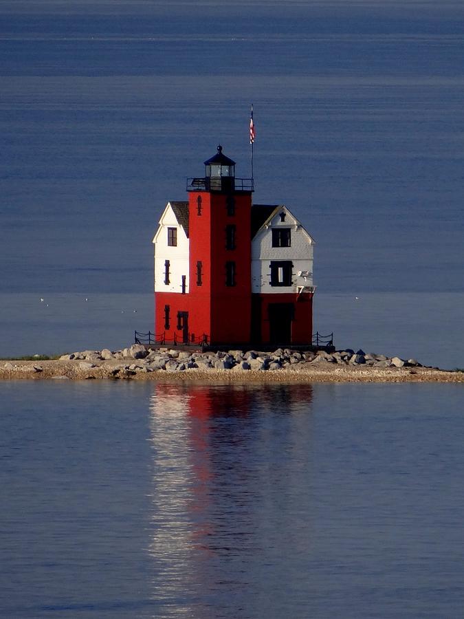 Round Island Lighthouse in the Morning Photograph by Keith Stokes