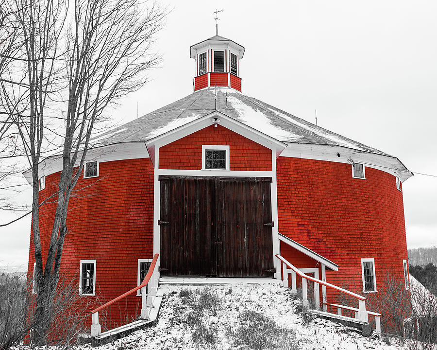Round Red Barn Photograph by Tim Kirchoff