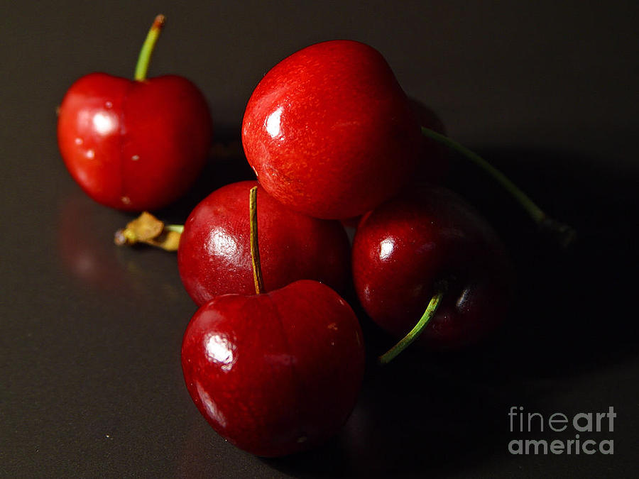 Round Red Fruit Cherries Cherry Photograph by Vintage Collectables