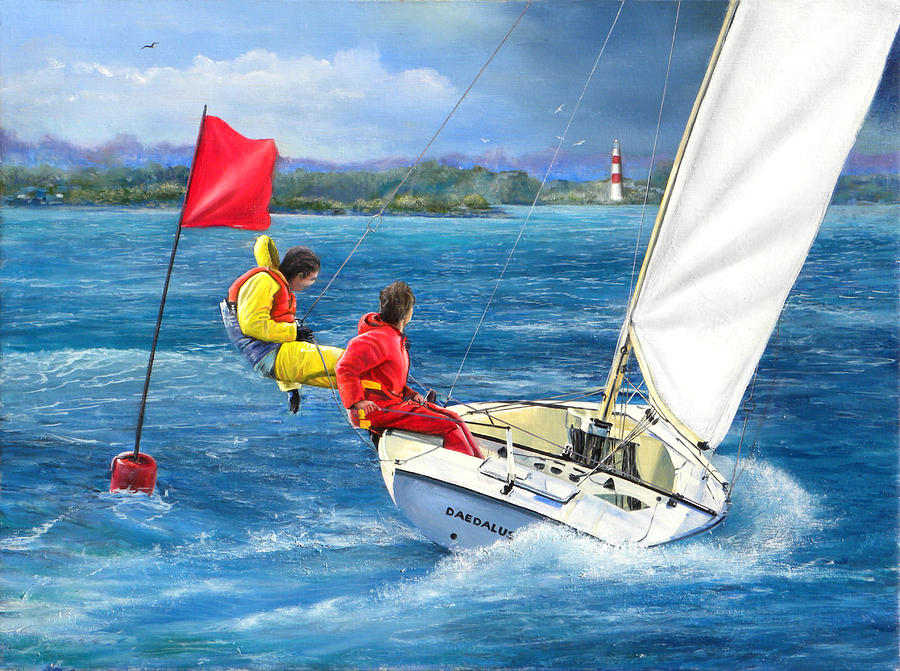 Rounding the Mark Painting by Richard Barone