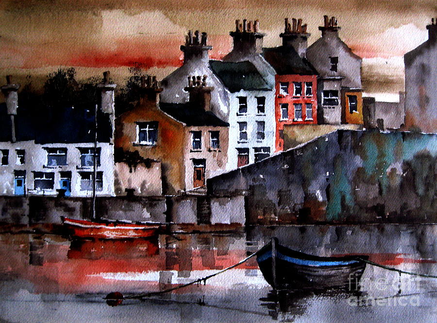 Roundstone Dusk, Galway Painting by Val Byrne