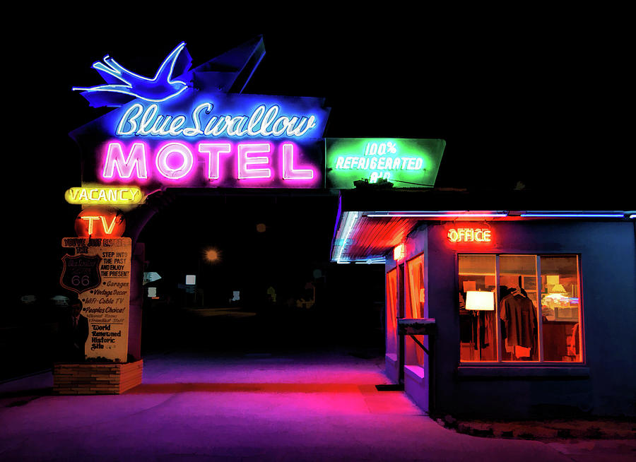 Route 66 Blue Swallow Motel by Christopher Arndt.