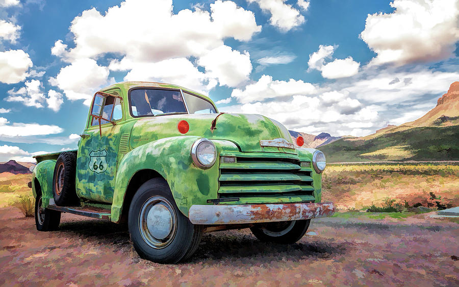 Route 66 Chevy Truck Painting by Christopher Arndt