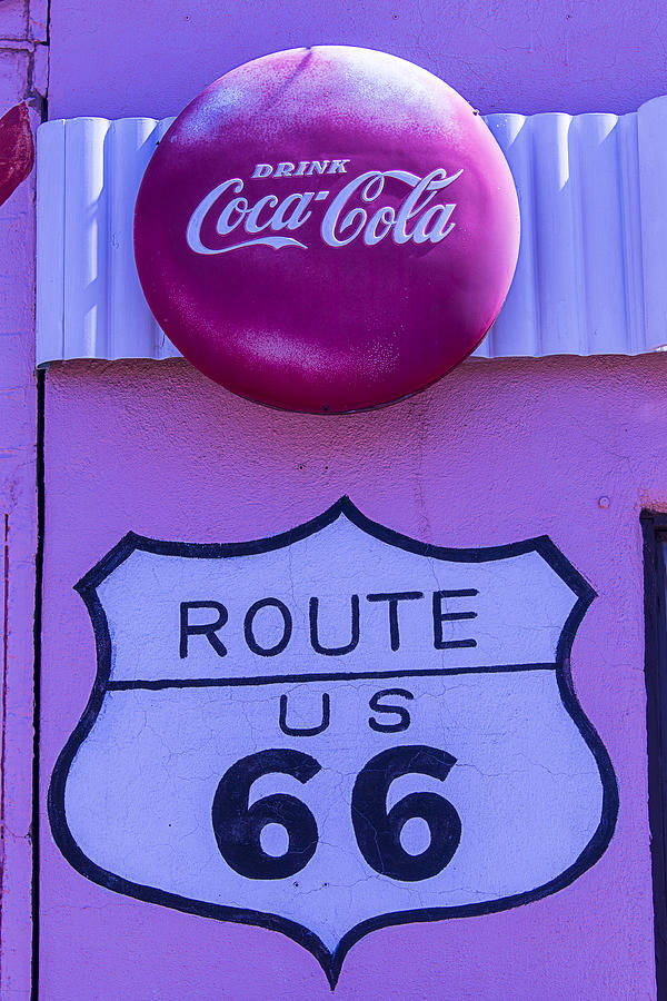 Sign Photograph - Route 66 Coca Cola Sign by Garry Gay