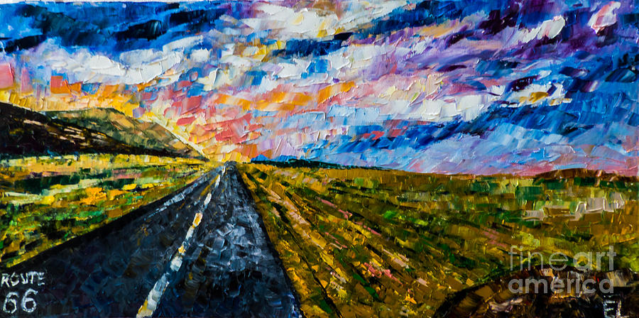 Impressionism Painting - Route 66 by Elena Lopatina