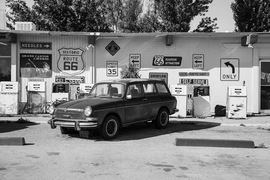 Route 66 Gas Station and Car Photograph by John McGraw