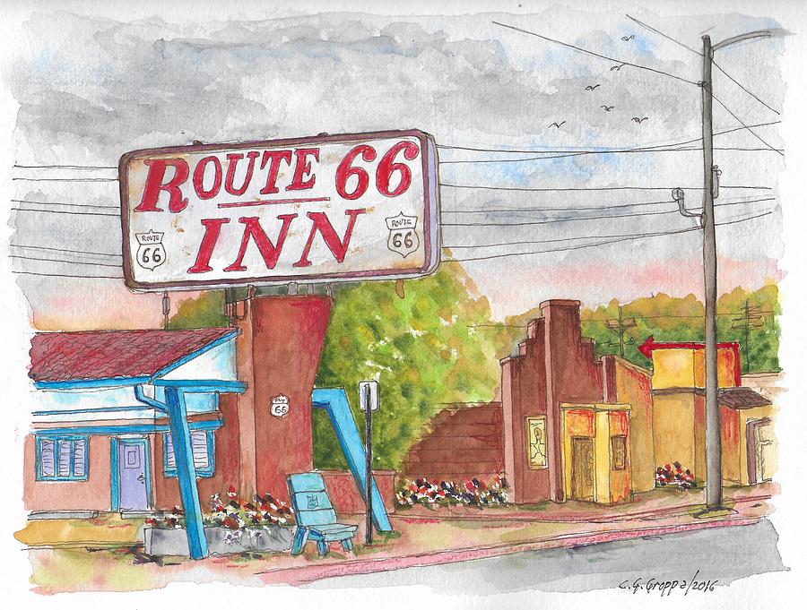 Route 66 Inn in Amarillo, Texas Painting by Carlos G Groppa