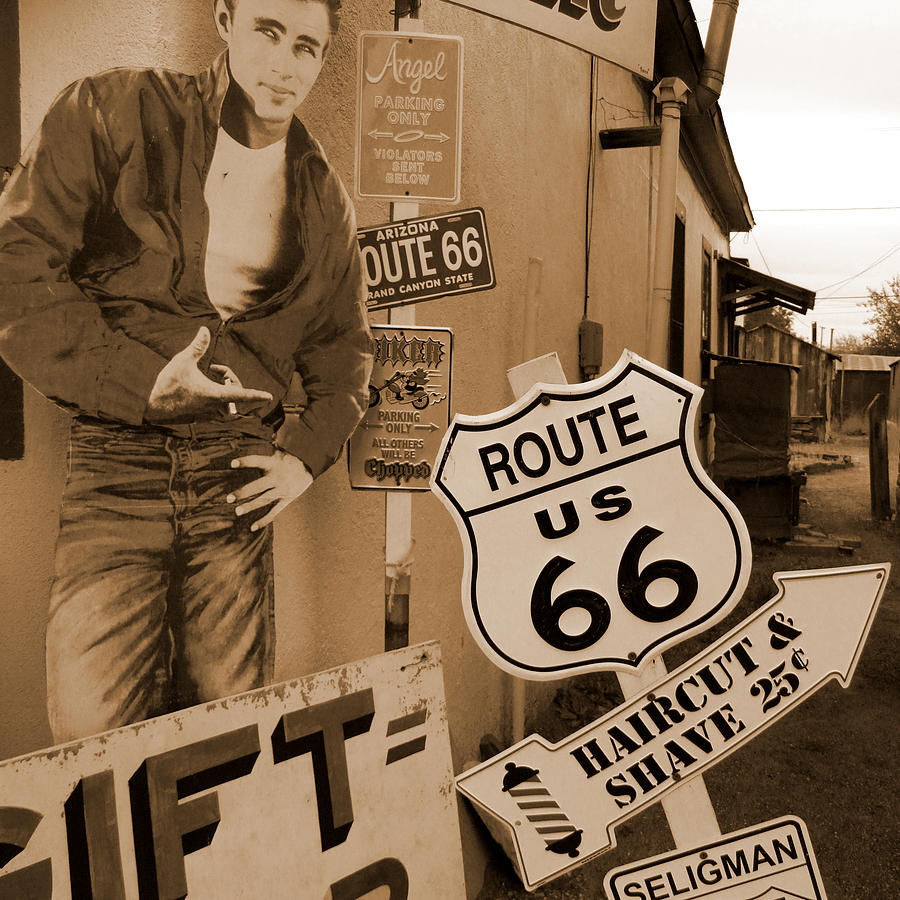 Sign Photograph - Route 66 - Signs by Mike McGlothlen