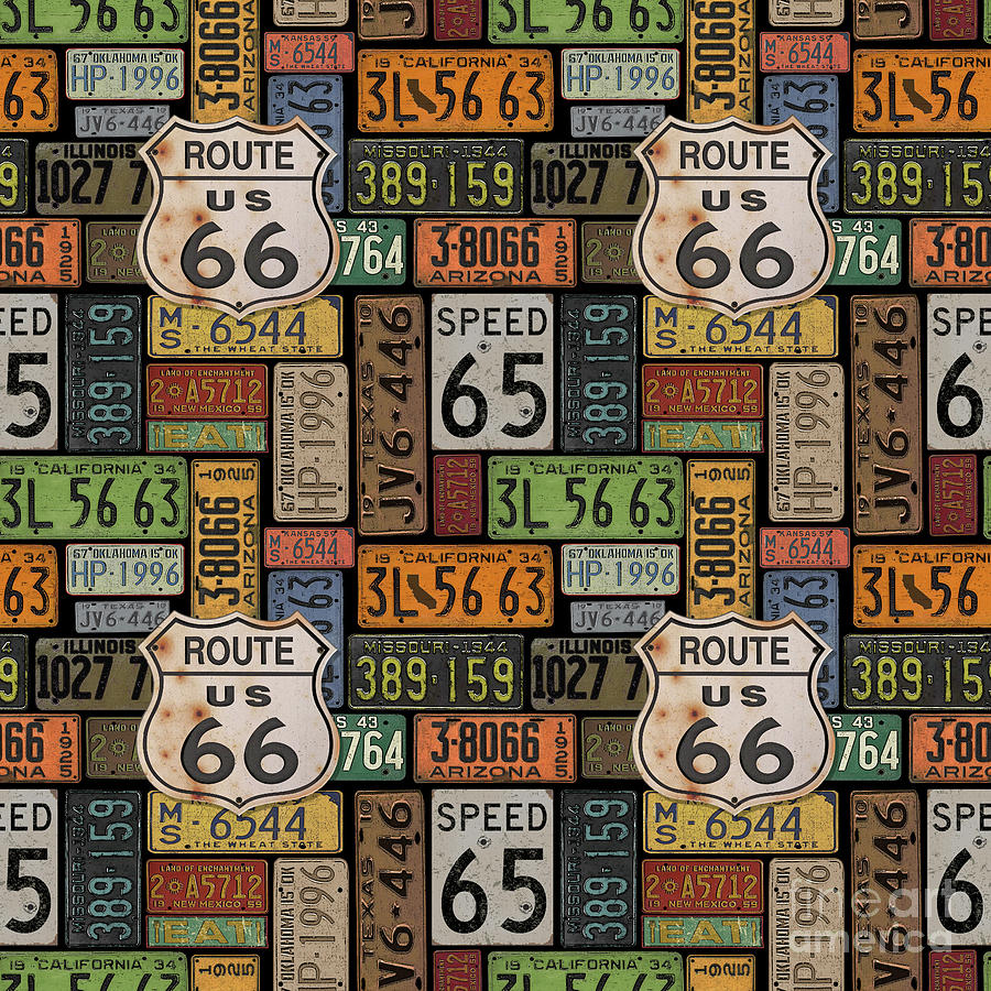 Route 66-JP3937-B Painting by Jean Plout