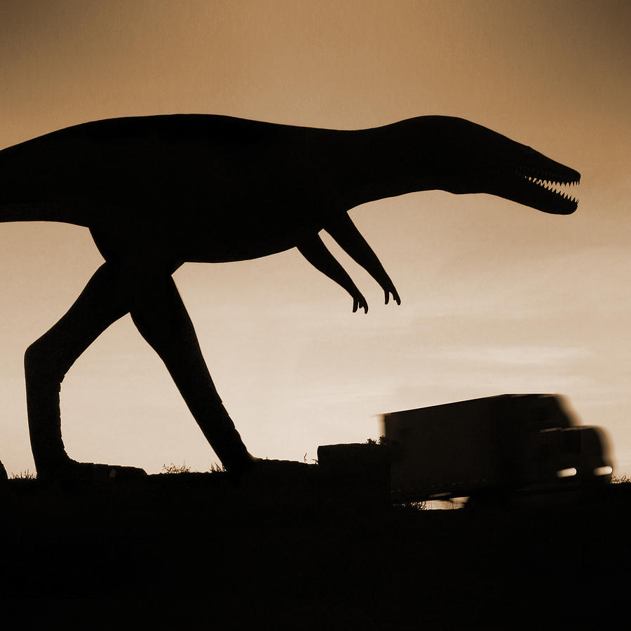 Route 66 - Lost Dinosaur  Photograph by Mike McGlothlen