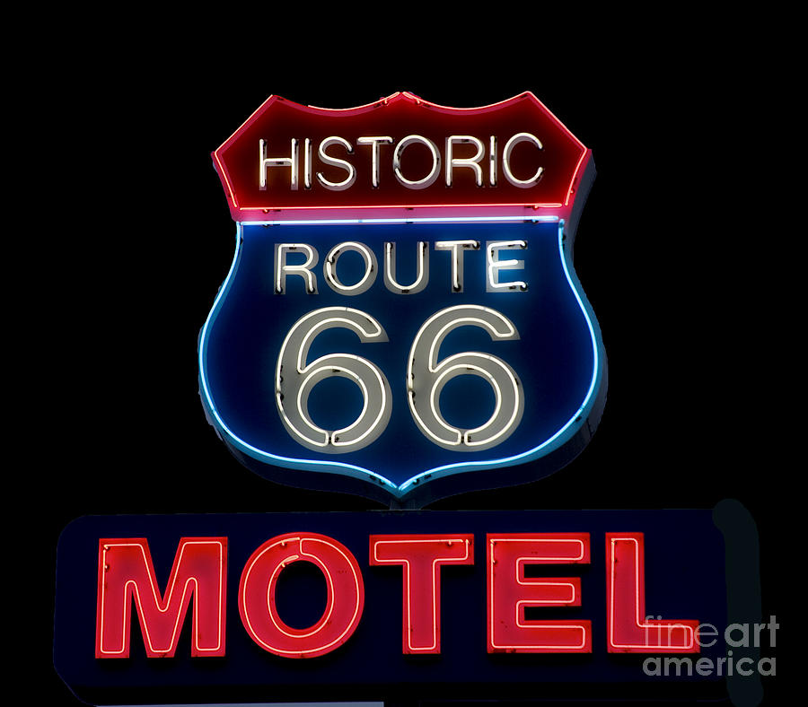 Route 66 Neon Sign Photograph