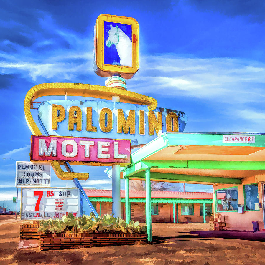 Route 66 Palomino Motel Painting by Christopher Arndt