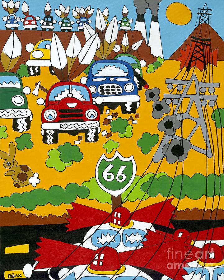 Route 66 Painting by Rojax Art Route 66 Painting by Rojax Art