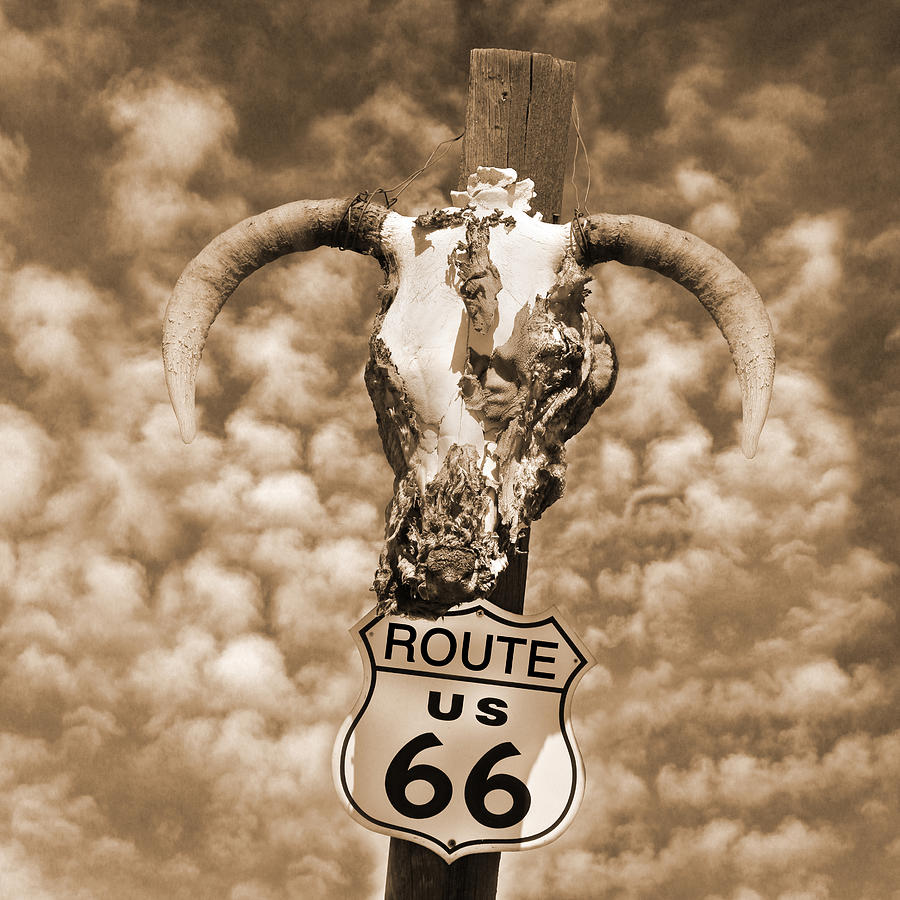 Americana Photograph - Route 66 Sign by Mike McGlothlen