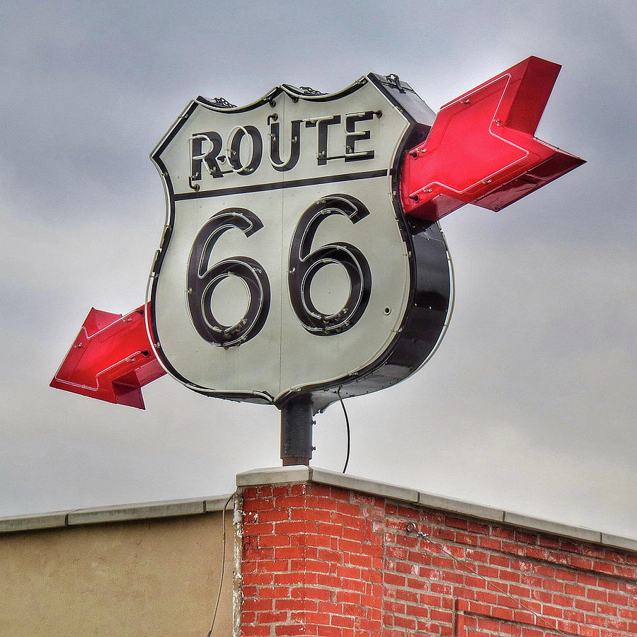 Route 66 Sign Photograph by Bert Peake