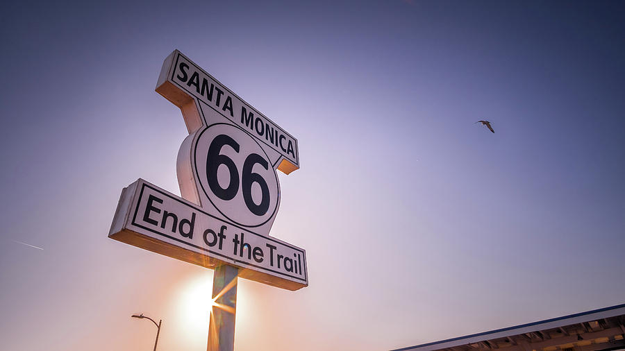 Route 66 sign - Santa Monica, Los Angeles - Travel photography Photograph by Giuseppe Milo