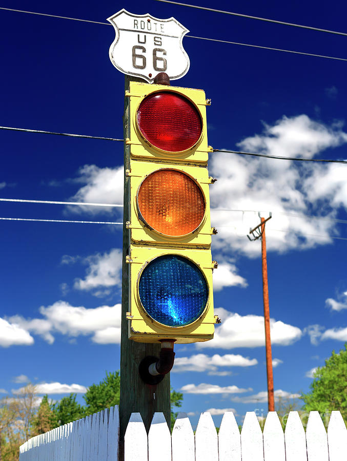 Route 66 Traffic Light Photograph by John Rizzuto