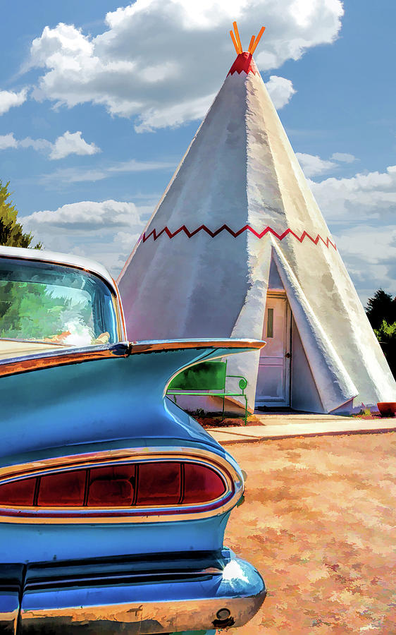 Route 66 Wigwam Motel Teepee Painting by Christopher Arndt