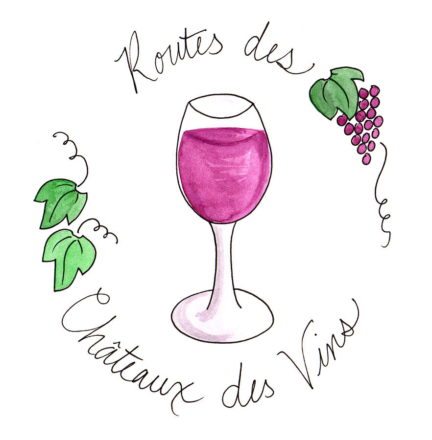Route des Chateaux des Vins Painting by Anna Elkins