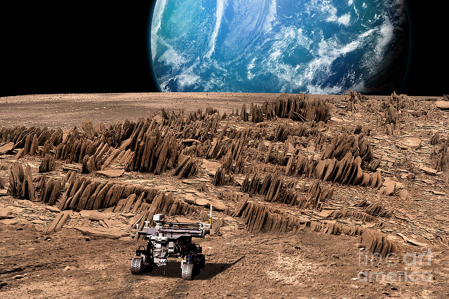 Rover On Moon-like Planet Photograph by Marc Ward