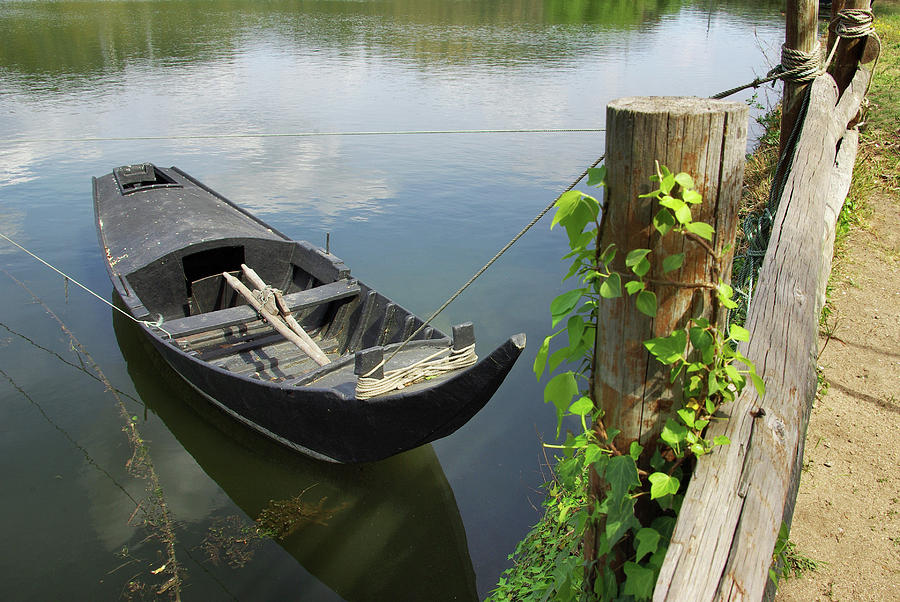 Row Boat on the shoreline Photograph by Carlos Caetano