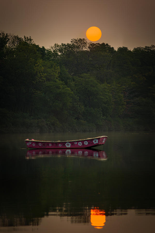 Row Boat Sunrise Photograph by Chris Bordeleau