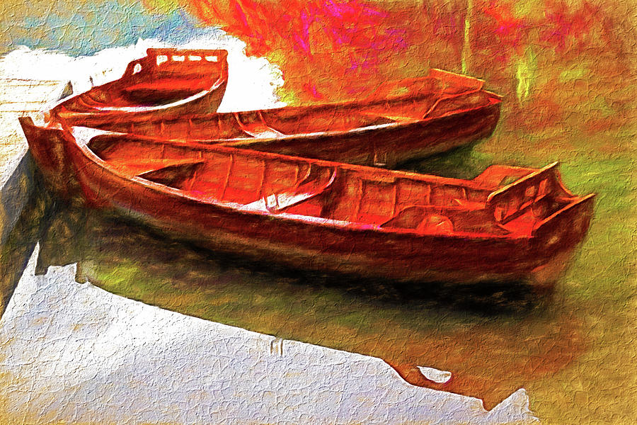 Row Boats at Dock Photograph by Dennis Cox