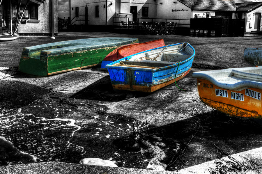 Row boats at Mudeford Photograph by Chris Day