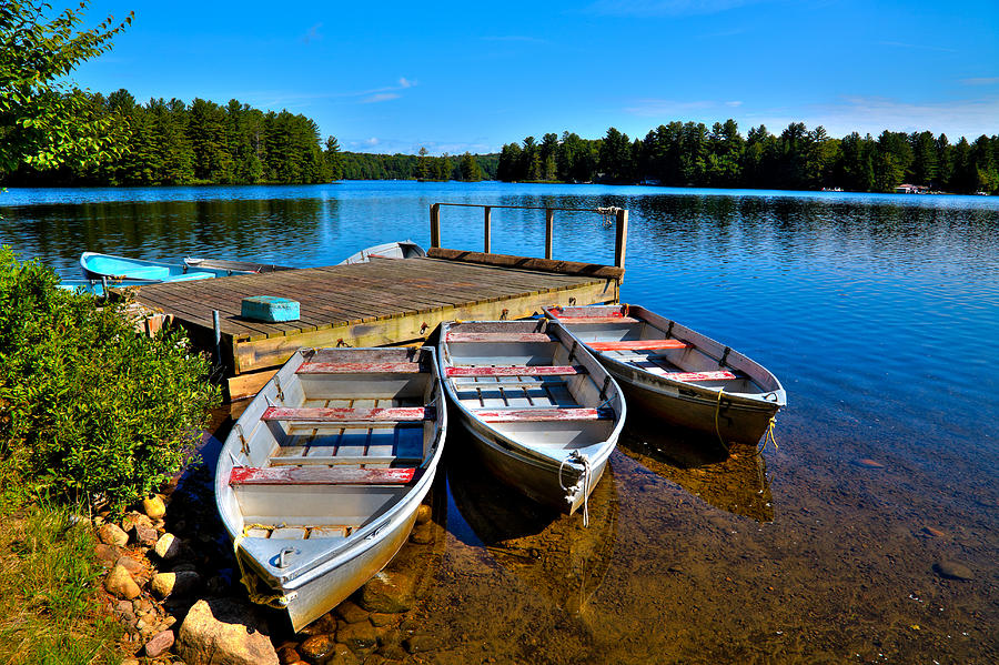 Row Boats on White Lake Photograph by David Patterson