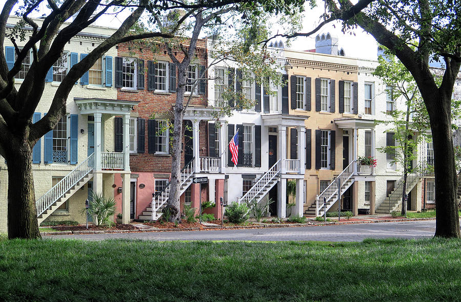Row Houses In Savannah. is a photograph by Dave Mills which was uploaded on...