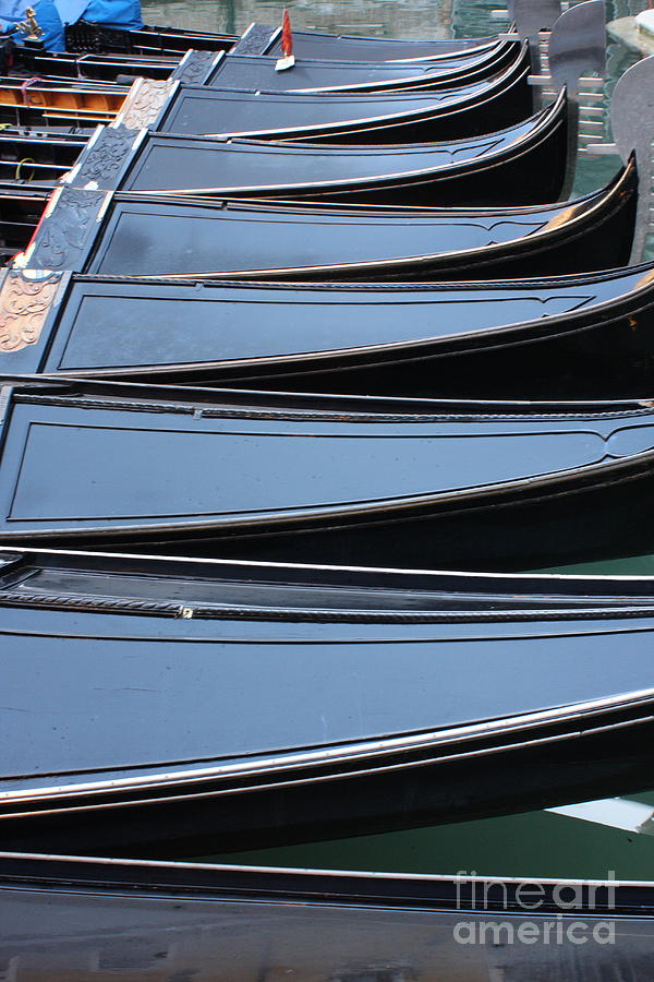 Italy Photograph - Row of Gondolas in Venice by Michael Henderson