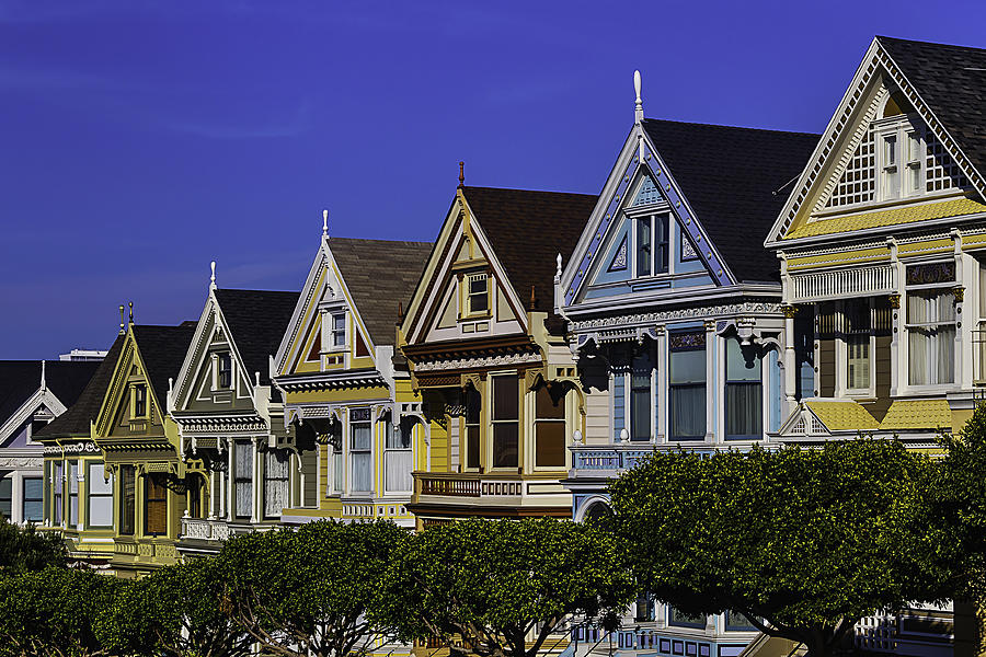 Row Of Painted Ladies Photograph by Garry Gay