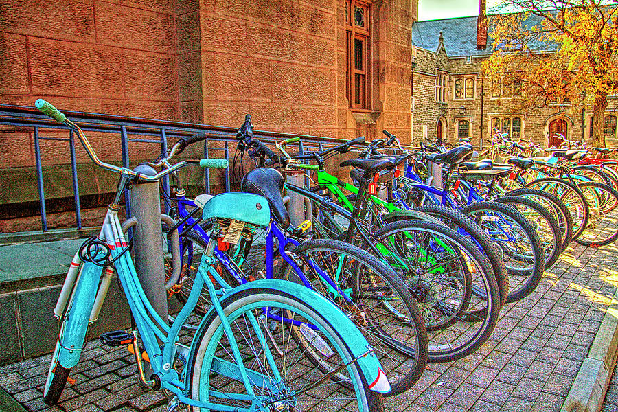 Row Of Student Bikes At Princeton University Nj Photograph