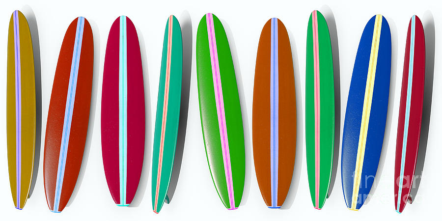 Row of Surfboards 2 Digital Art by Edward Fielding
