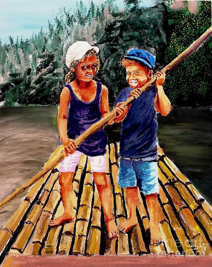 Row, row, row your boat, Gently down the stream. Painting by Eli Gross