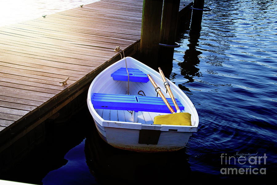 Sunset Photograph - Rowboat at Sunset by Inspirational Photo Creations Audrey Taylor