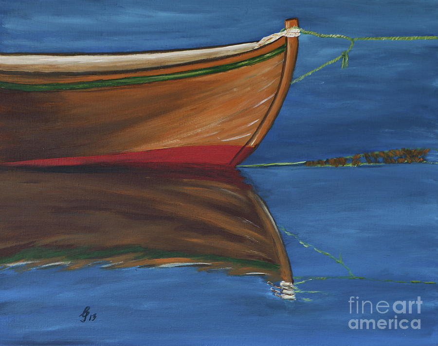 Rowboat Painting by Christiane Schulze Art And Photography