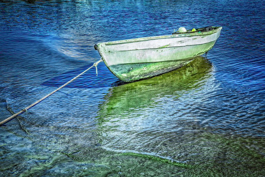 Rowboat in Blues Photograph by Debra and Dave Vanderlaan