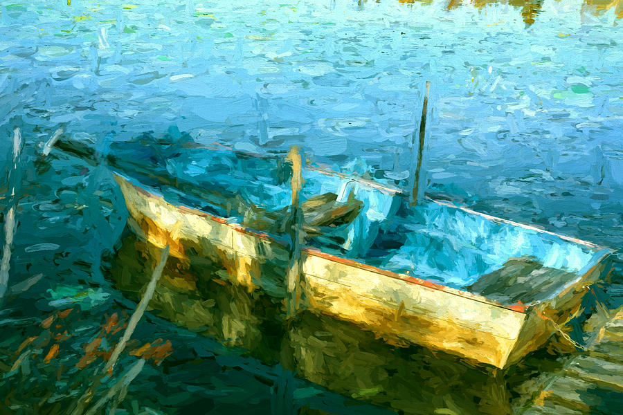 Rowboat In Morning Sun Digital Art by Dale Witherow