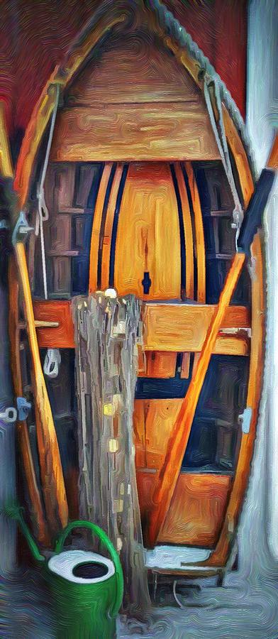 Boat Mixed Media - Rowboat Standing Time by Jeffrey Canha