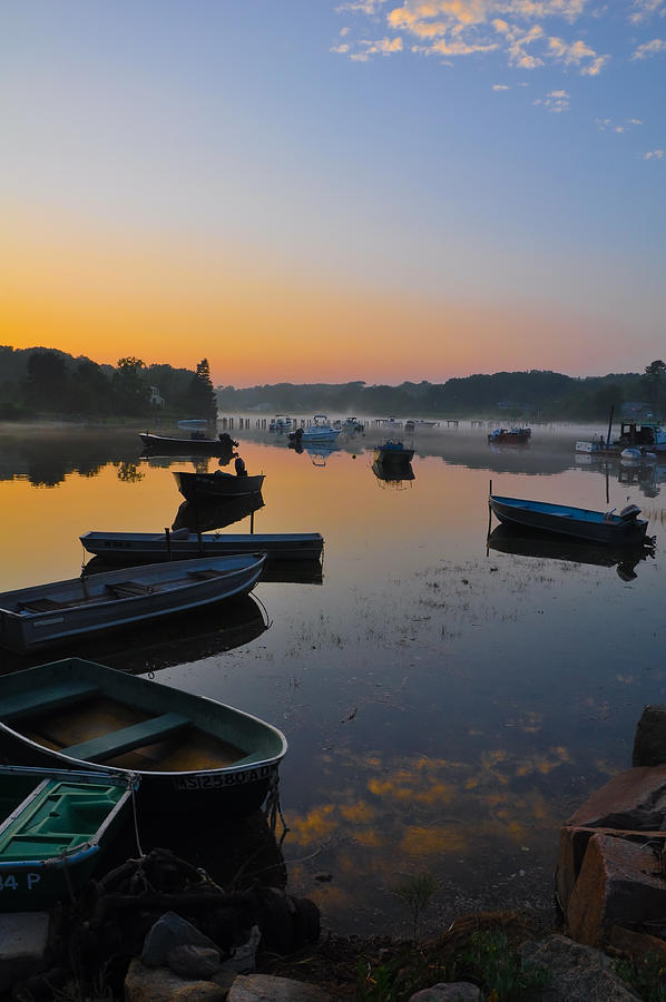 Sunset Photograph - Rowboats at Rest by Catherine Easton