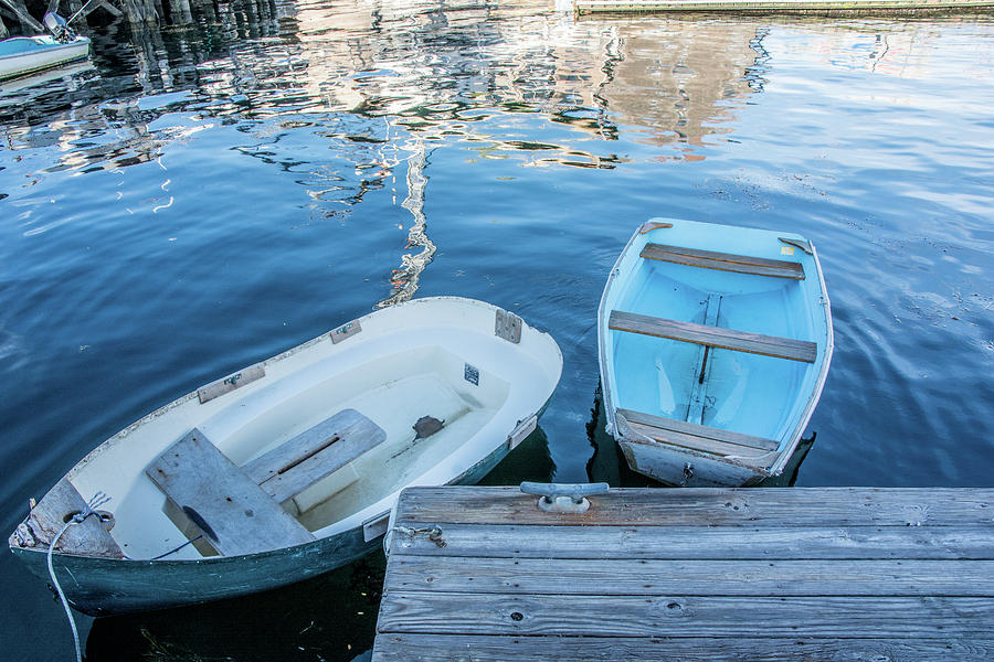 Rowboats in Marblehead Harbor Photograph by Nicole Freedman