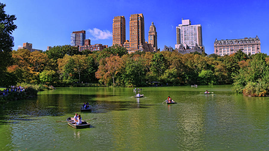 Rowboats on the Central Park Lake Photograph by Allen Beatty