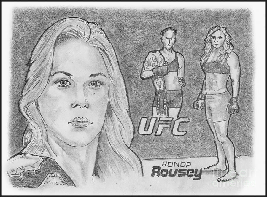 Rowdy Ronda Rousey Drawing by Chris DelVecchio