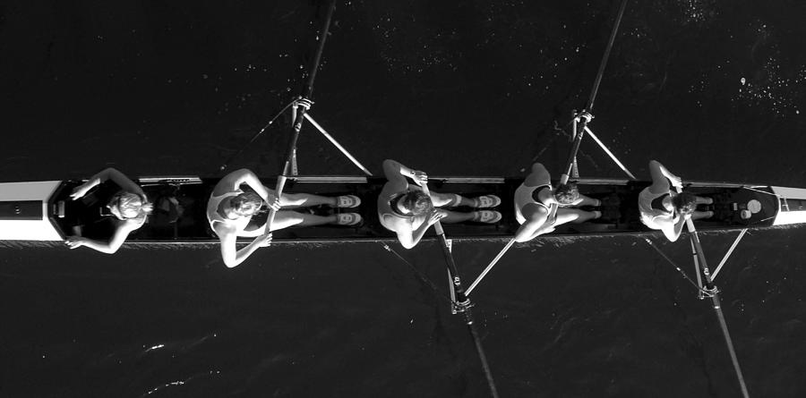 Rowing black and white Photograph by David Lee Thompson