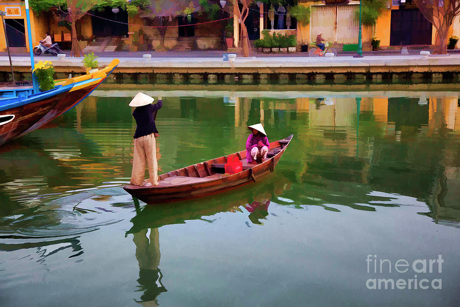 Rowing boat 7am Life Begins in Hoi An  Photograph by Chuck Kuhn