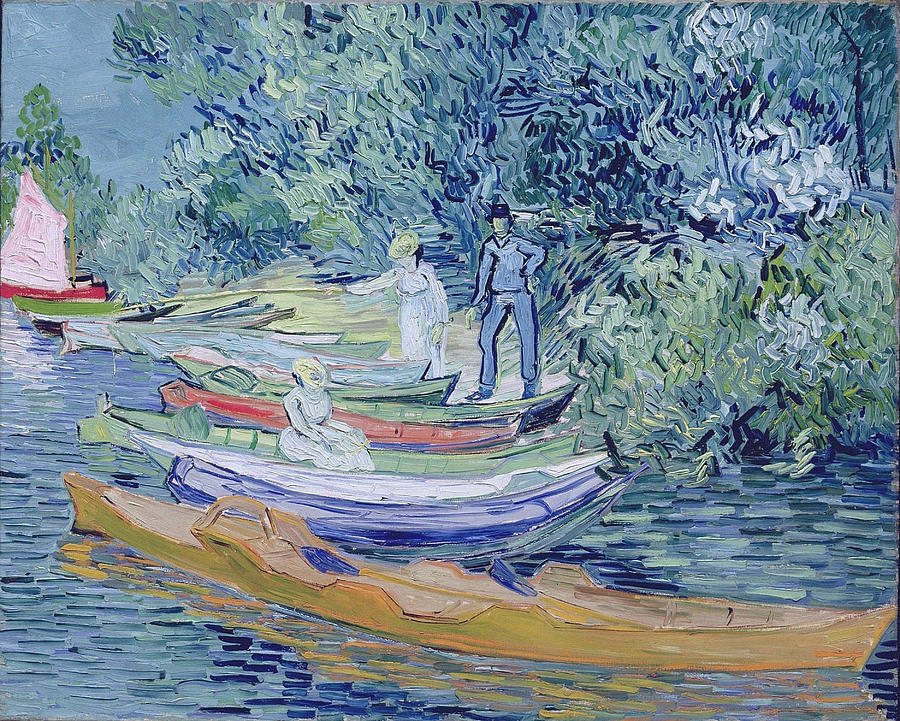 Rowing Boats on the Banks of the Oise, 1890 Painting by Vincent 